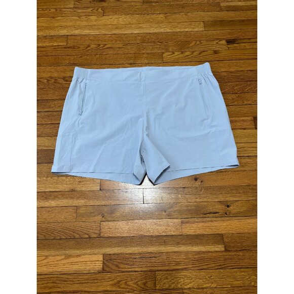 Columbia Women's PFG Shorts Plus Sz 3X Blue Elastic Waist Zipped Pockets Hiking - Picture 1 of 7